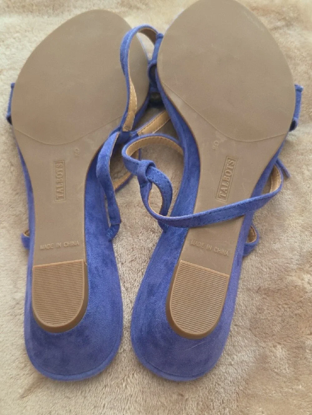 Talbots Purple Suede Ruffle Ankle-Strap Sandals